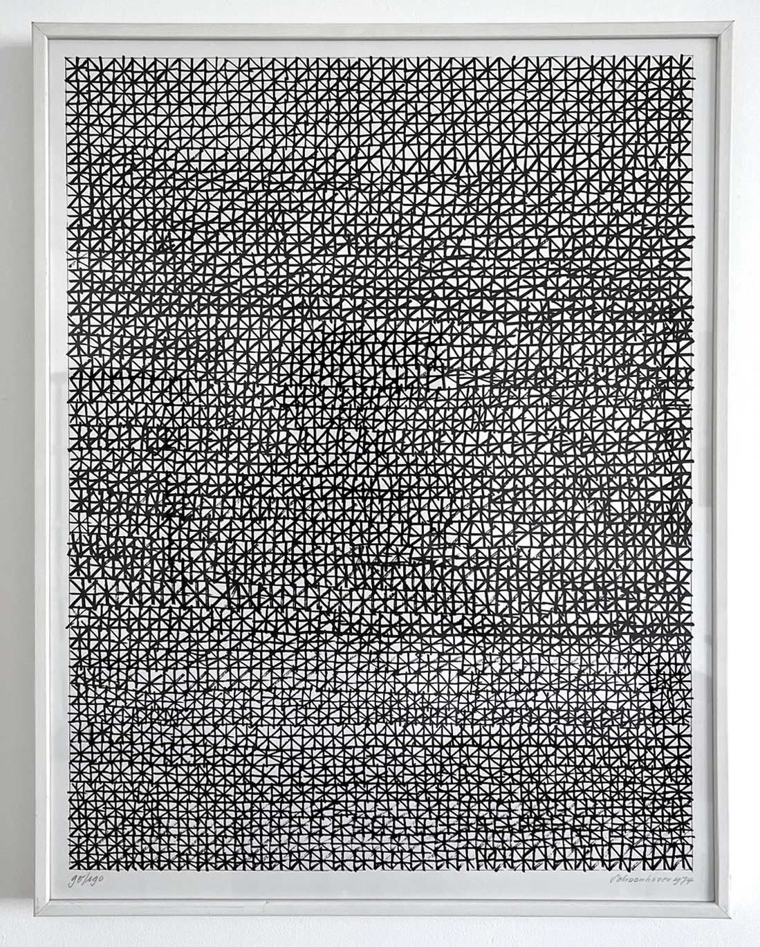Jan Schoonhoven kwadraatstructuur, 1972 zeefdruk