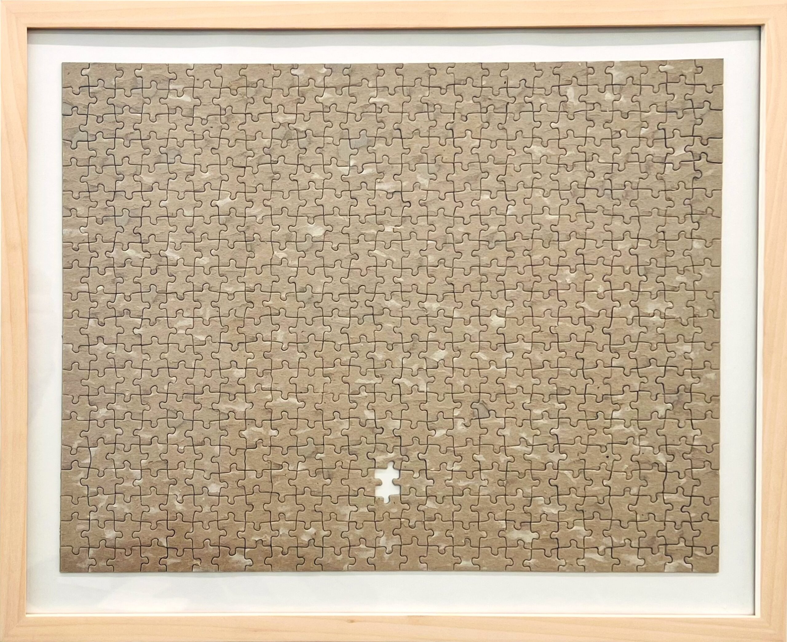 Questions lead nowhere, 2022 signed and dated scraped puzzle 34 x 44 cm (KK064)