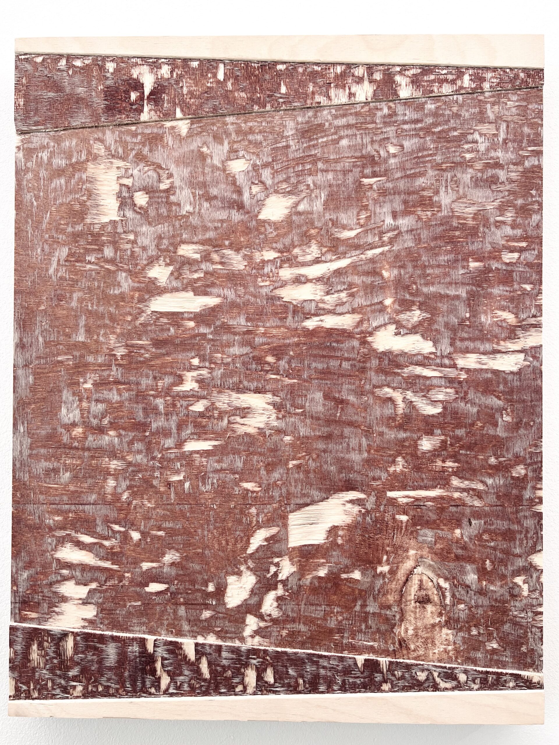 Koen Kievits untitled, 2026 signed and dated plywood, scraped 40 x 31 x 2 cm (KK065)