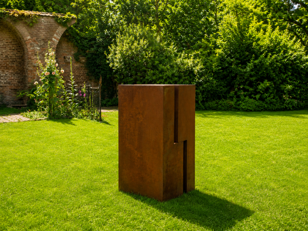 RIKI MIJLING Two Pieces, 2016 CorTen steel, two volumes 108 x 54 x 54 cm (RM0047)