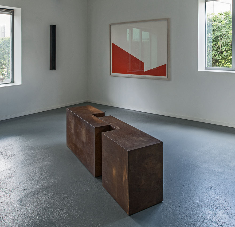 RIKI MIJLING Two Pieces, 2016 CorTen steel, two volumes 108 x 54 x 54 cm (RM0047)