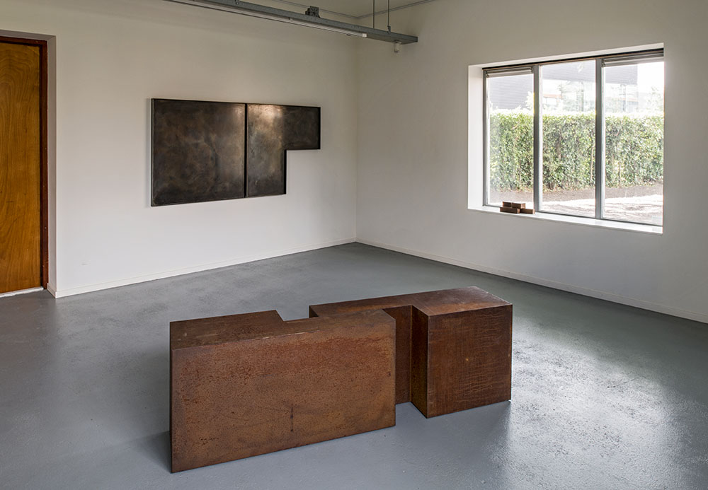 RIKI MIJLING Two Pieces, 2016 CorTen steel, two volumes 108 x 54 x 54 cm (RM0047)