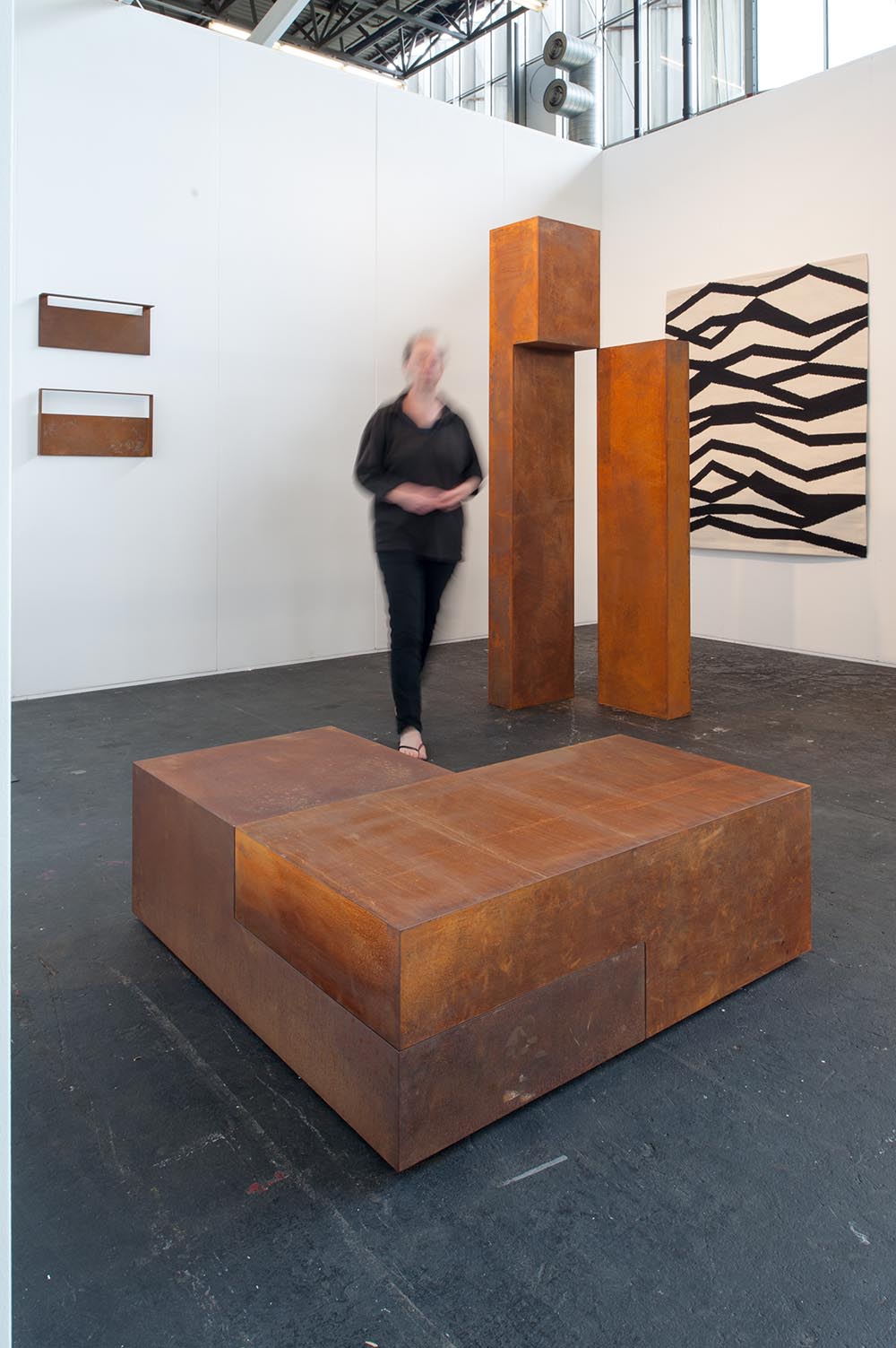 RIKI MIJLING Two Pieces, 2016 CorTen steel, two volumes 108 x 54 x 54 cm (RM0047)