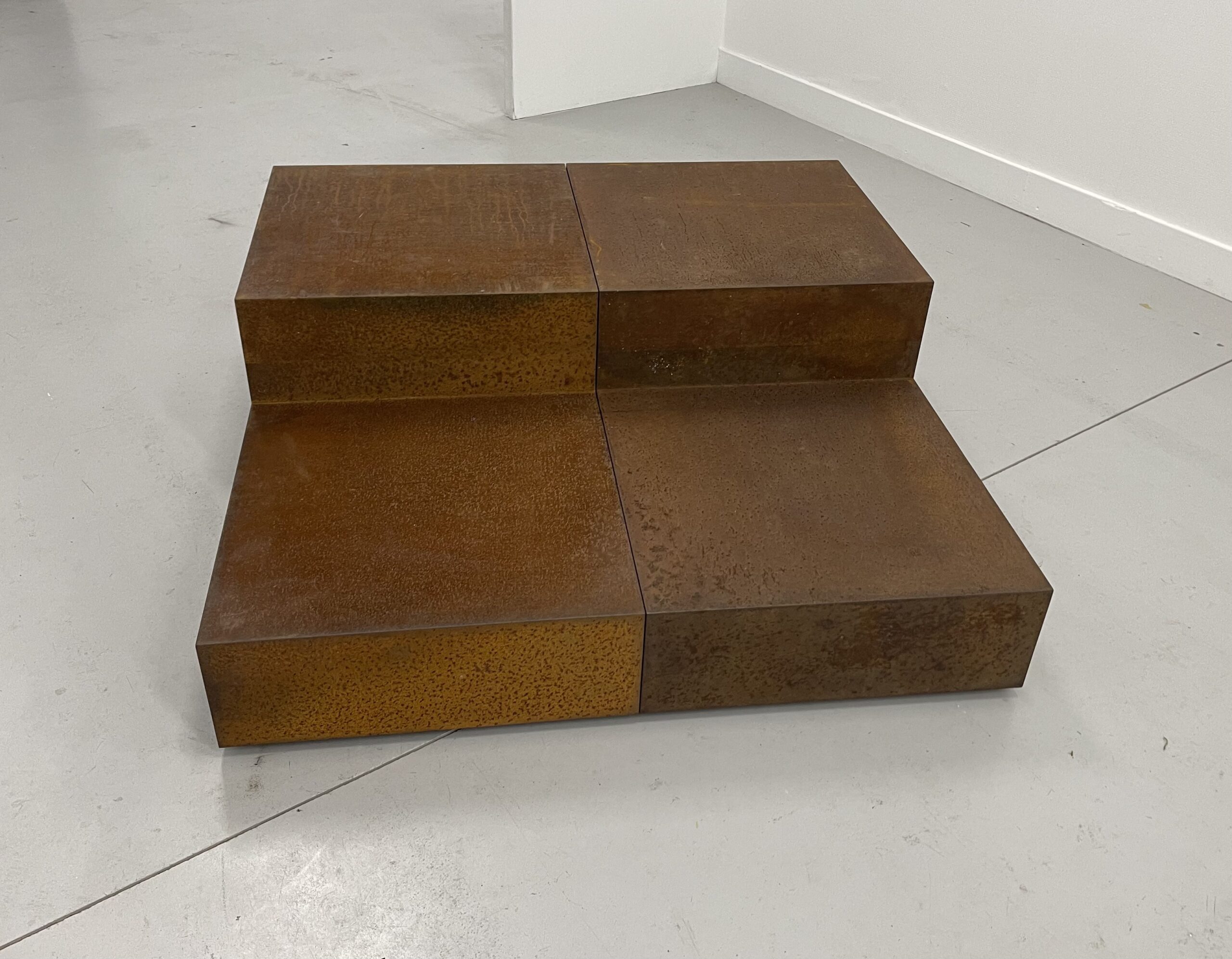 RIKI MIJLING Two Pieces, 2016 CorTen steel, two volumes 108 x 54 x 54 cm (RM0047)
