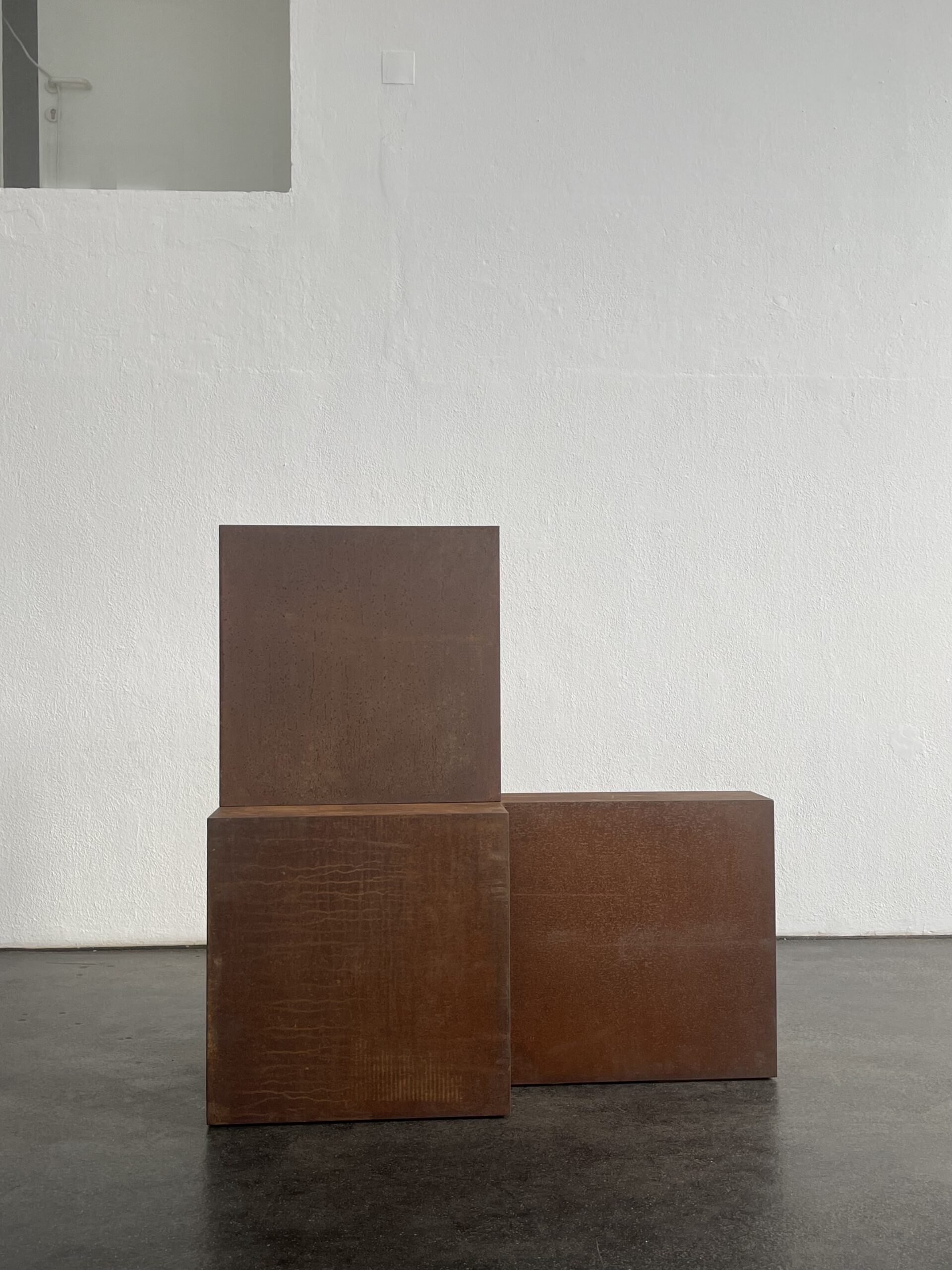 RIKI MIJLING Two Pieces, 2016 CorTen steel, two volumes 108 x 54 x 54 cm (RM0047)