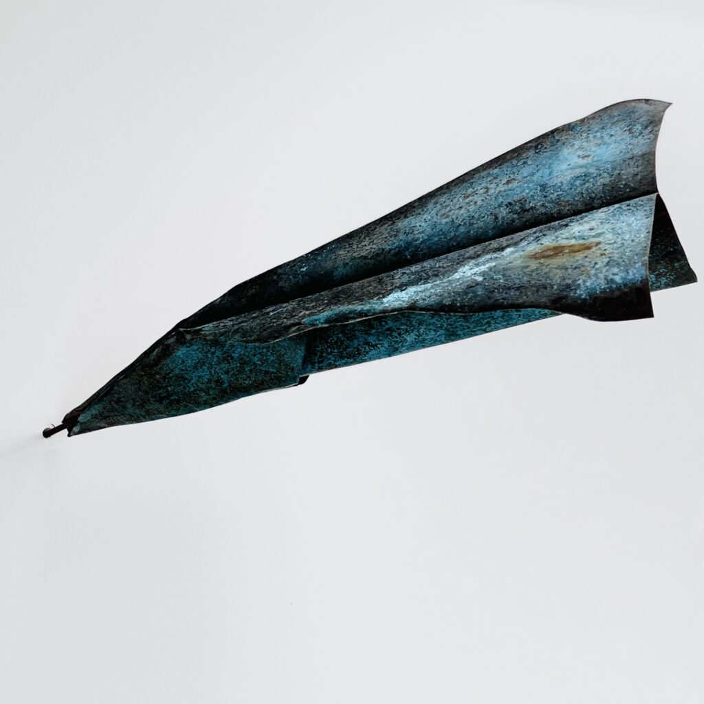Joost Pauwaert Paper plane, 2024 signed and dated copper 10 x 65 x 25 cm (JP0001)